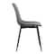 Armen Living Monte Contemporary Dining Chair in Gray Faux Leather with Black Metal Legs LCMOCHGREY - alternate 2